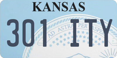 KS license plate 301ITY