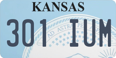 KS license plate 301IUM