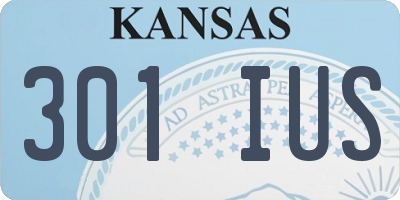 KS license plate 301IUS