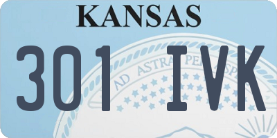 KS license plate 301IVK