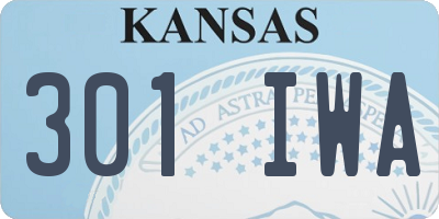 KS license plate 301IWA