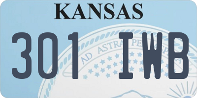 KS license plate 301IWB