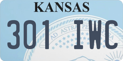 KS license plate 301IWC