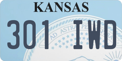 KS license plate 301IWD