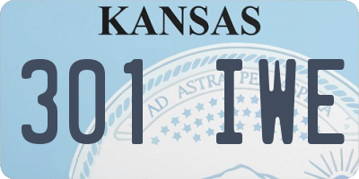 KS license plate 301IWE