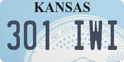 KS license plate 301IWI