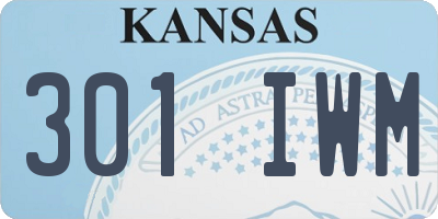 KS license plate 301IWM