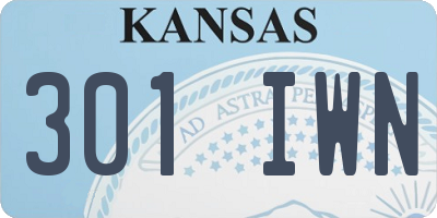 KS license plate 301IWN