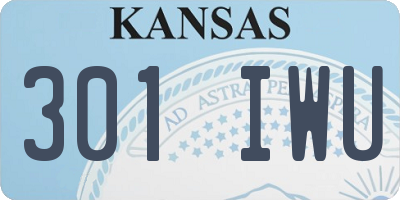 KS license plate 301IWU