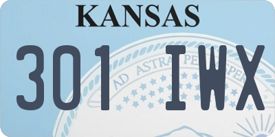 KS license plate 301IWX