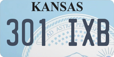 KS license plate 301IXB