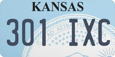 KS license plate 301IXC