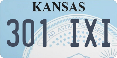 KS license plate 301IXI