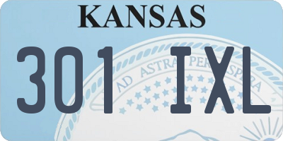 KS license plate 301IXL