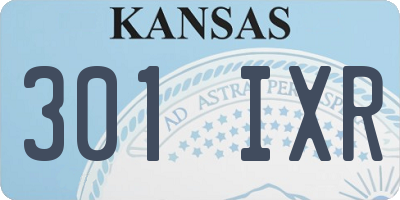 KS license plate 301IXR