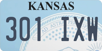 KS license plate 301IXW