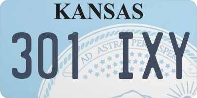 KS license plate 301IXY