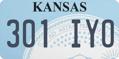 KS license plate 301IYO