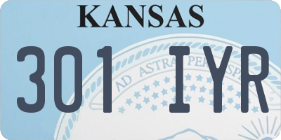 KS license plate 301IYR