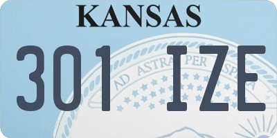 KS license plate 301IZE