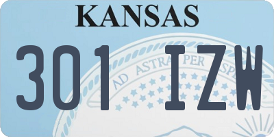 KS license plate 301IZW