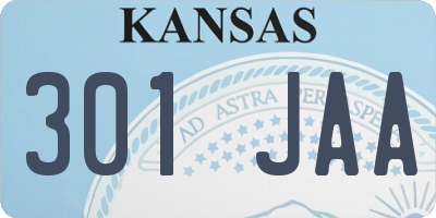 KS license plate 301JAA