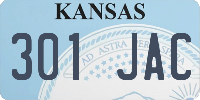 KS license plate 301JAC