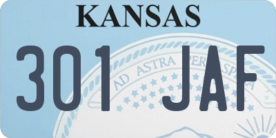 KS license plate 301JAF
