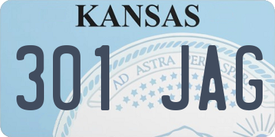 KS license plate 301JAG