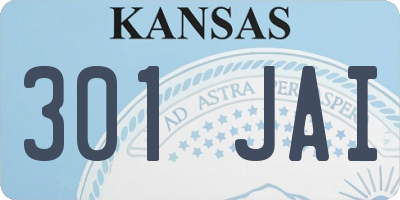 KS license plate 301JAI