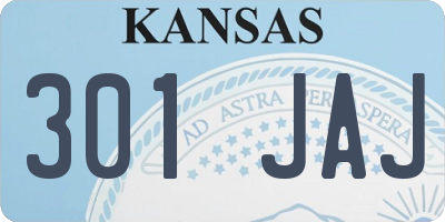 KS license plate 301JAJ