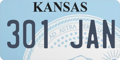 KS license plate 301JAN