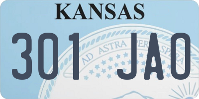 KS license plate 301JAO