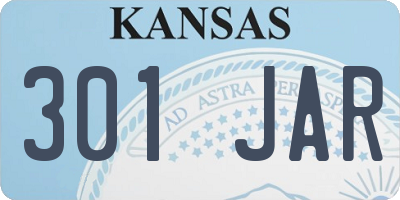 KS license plate 301JAR