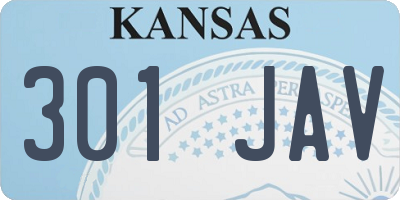 KS license plate 301JAV