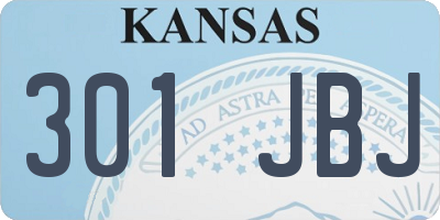 KS license plate 301JBJ