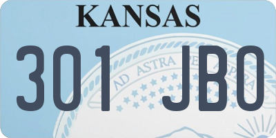 KS license plate 301JBO