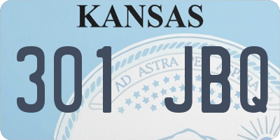 KS license plate 301JBQ