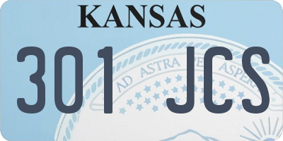 KS license plate 301JCS