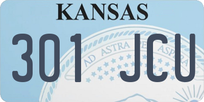 KS license plate 301JCU