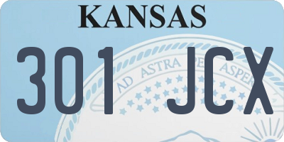 KS license plate 301JCX