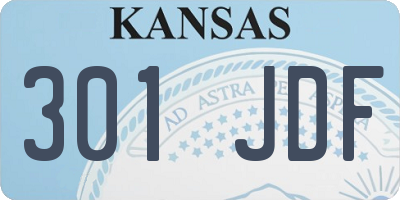 KS license plate 301JDF