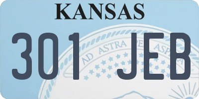 KS license plate 301JEB