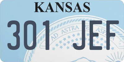 KS license plate 301JEF