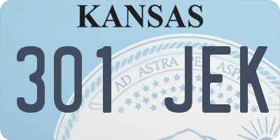 KS license plate 301JEK