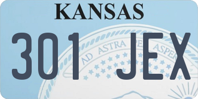 KS license plate 301JEX