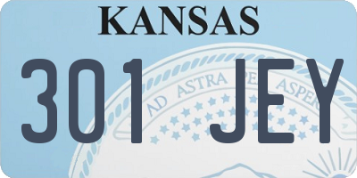 KS license plate 301JEY