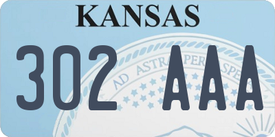 KS license plate 302AAA