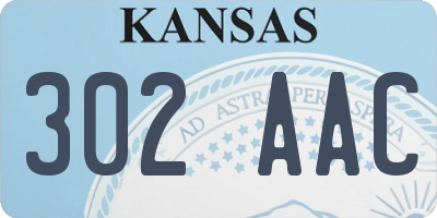 KS license plate 302AAC