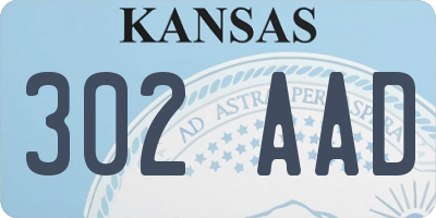 KS license plate 302AAD